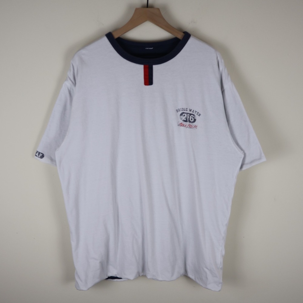 Vintage GAP Track Relay Double Face Reversible Shirt‎ White Navy XL/2XL 25x29.5